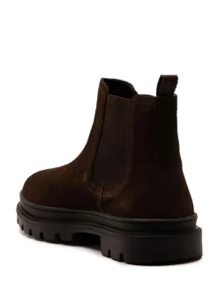 Sale Off The Hook Harrison Suede Leather Formal Chelsea Boots Brown