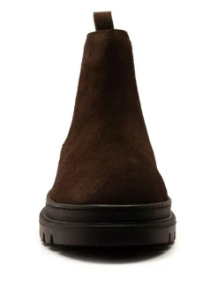 Sale Off The Hook Harrison Suede Leather Formal Chelsea Boots Brown