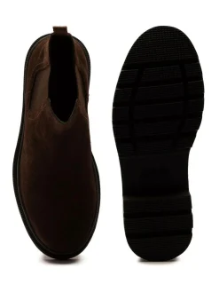 Sale Off The Hook Harrison Suede Leather Formal Chelsea Boots Brown