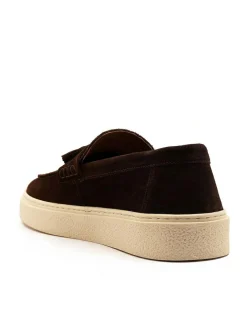 Best Off The Hook Rory Suede Tassel Loafers with Flat Sole Brown