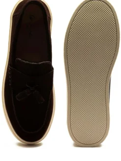 Best Off The Hook Rory Suede Tassel Loafers with Flat Sole Brown