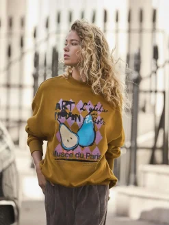 Next Cotton Rich Fruit Art Graphic Longsleeve Crewneck Sweatshirt^Women Nightwear|Hoodies & Sweatshirts