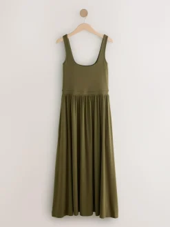 Sale Next Jersey Waisted Summer Dress Olive Green