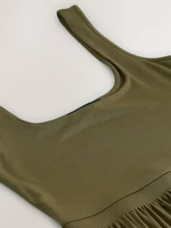 Sale Next Jersey Waisted Summer Dress Olive Green