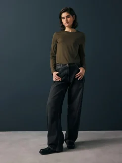 Discount Next Olive Green Long Sleeve Crew Neck T-Shirt