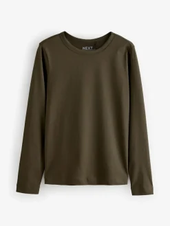 Discount Next Olive Green Long Sleeve Crew Neck T-Shirt