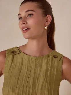 Sale Next Olive Green N. Premium Linen Rich Shell Top