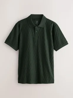 Sale Next Olive Green Regular Fit N.Premium Smart Jaquard Polo Shirt