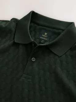 Sale Next Olive Green Regular Fit N.Premium Smart Jaquard Polo Shirt