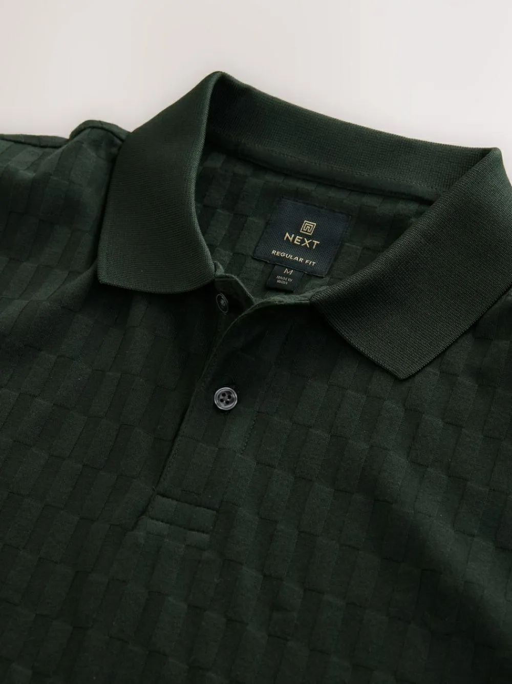 Sale Next Olive Green Regular Fit N.Premium Smart Jaquard Polo Shirt