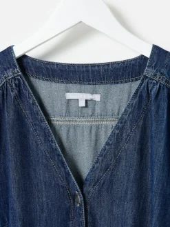 Clearance Oliver Bonas Blue Denim V-Neck Tie Waist Jumpsuit