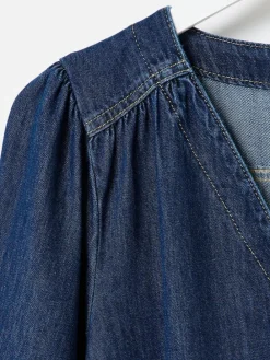 Clearance Oliver Bonas Blue Denim V-Neck Tie Waist Jumpsuit