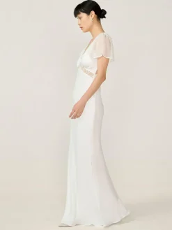 Omnes White Meadow Bridal Maxi Dress with Lace Detail^Women Maxi Dresses