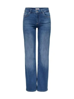 ONLY Blush Mid Rise Straight Leg Jeans With Super Stretch Blue