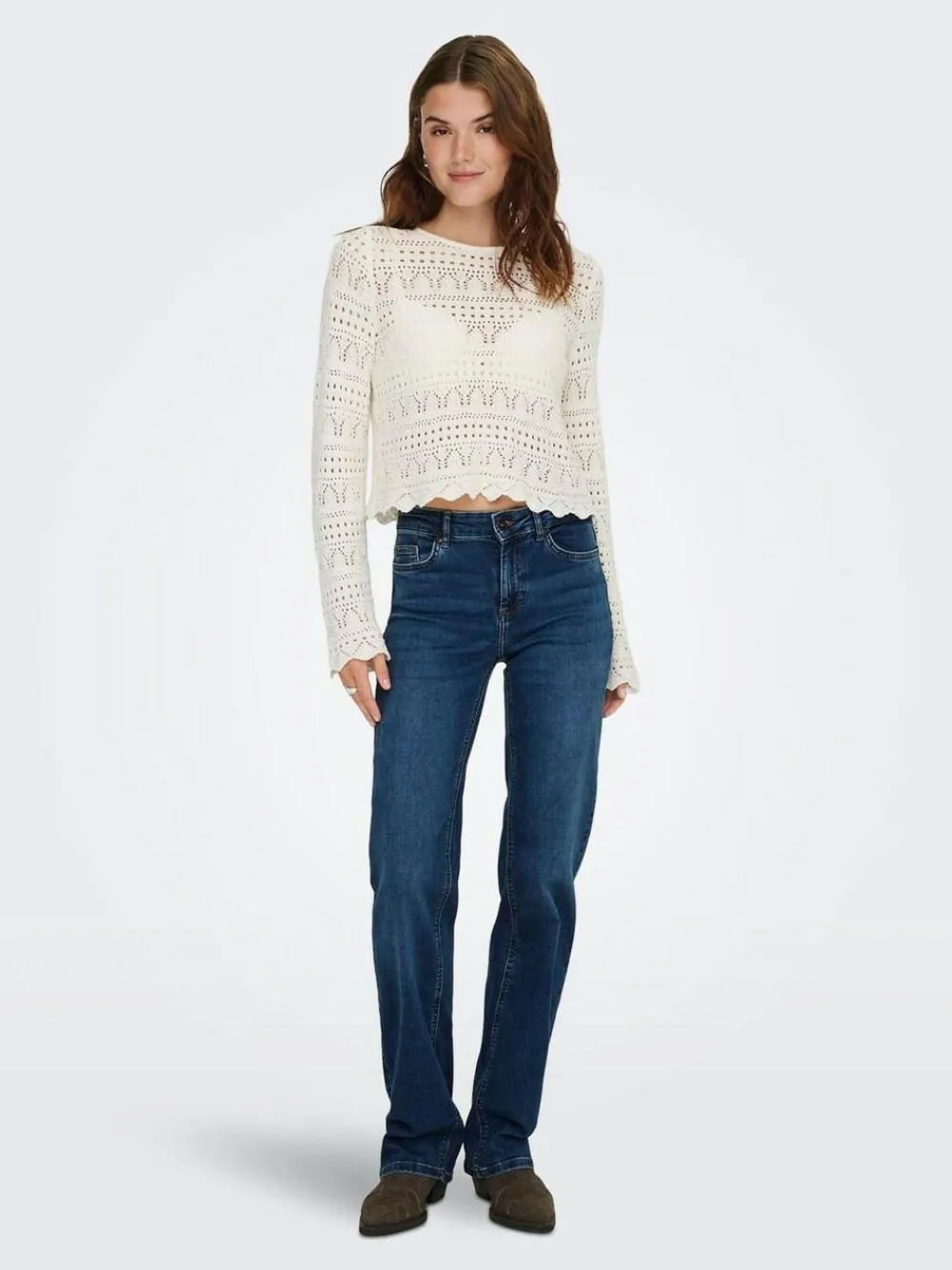 ONLY Blush Mid Rise Straight Leg Jeans With Super Stretch^Women Jeans|Jeans