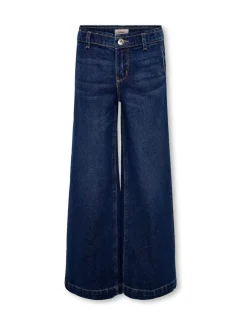 ONLY KIDS Blue 100% Cotton Wide Leg Jeans with Adjustable Waist^ Jeans