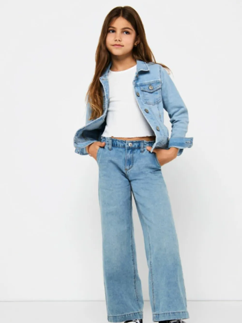 ONLY KIDS Blue Commet Wide Leg Elasticated Waist Jeans^ Jeans