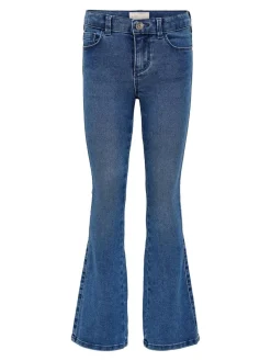 Clearance ONLY KIDS Flare Leg Jeans With Adjustable Waist Mid Blue