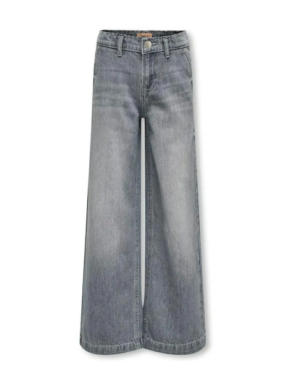 ONLY KIDS Grey Wide Leg Adjustable Waist 100% Cotton Jeans^ Jeans