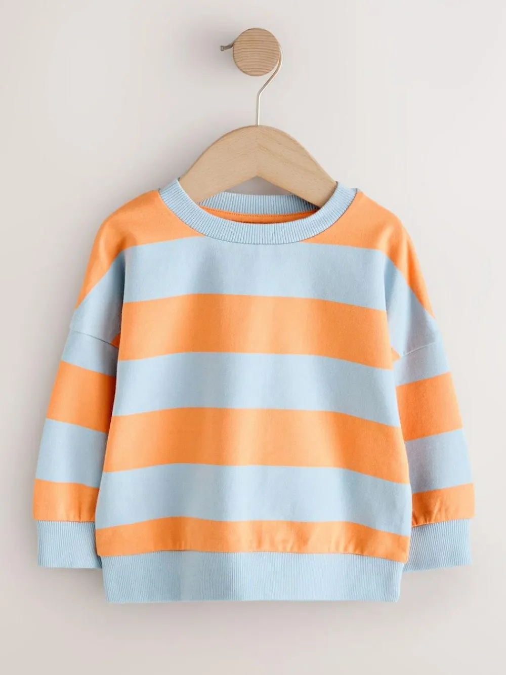 Next Orange & Blue Stripe All-Over Print Crew Neck Sweatshirt (3mths-7yrs)^BOY Sweatshirts & Hoodies|Newborn Clothing