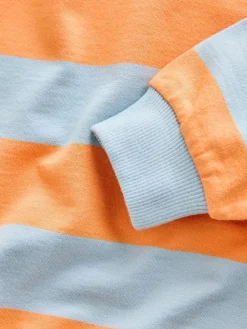 Next Orange & Blue Stripe All-Over Print Crew Neck Sweatshirt (3mths-7yrs)^BOY Sweatshirts & Hoodies|Newborn Clothing