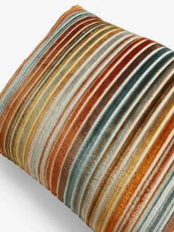 Discount Next 40 x 59cm Cut Velvet Stripe Cushion Orange