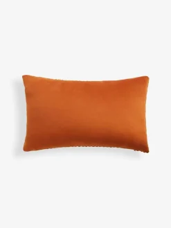Discount Next 40 x 59cm Cut Velvet Stripe Cushion Orange