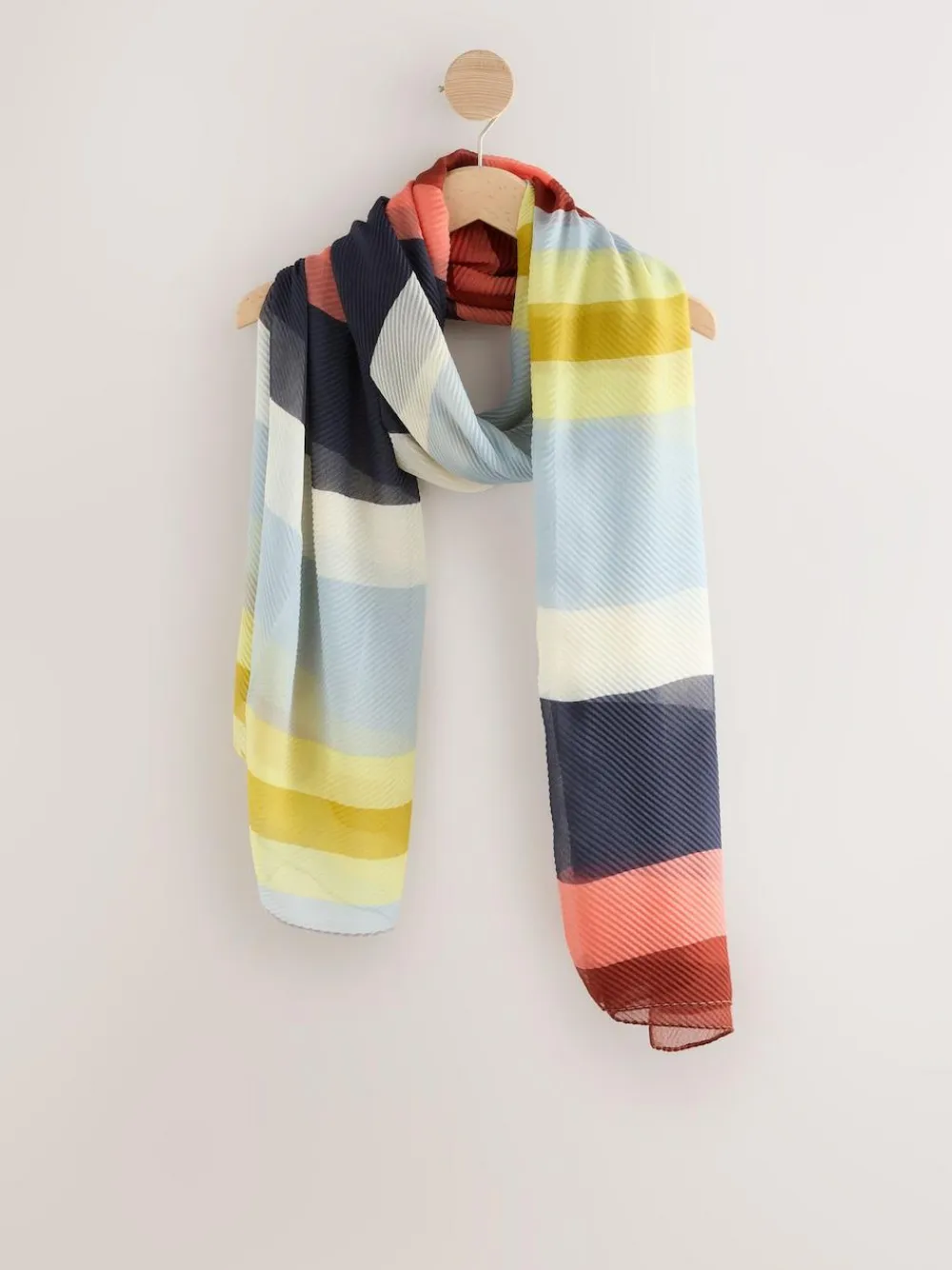 Next Orange Bright Stripe Plisse Lightweight Scarf^Women Hats, Gloves & Scarves|Hats, Gloves & Scarves