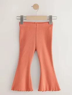 Online Next Orange Brown Rib Flare Leggings (3mths-7yrs)