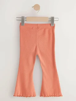 Online Next Orange Brown Rib Flare Leggings (3mths-7yrs)