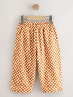Sale Next Orange Checkerboard Barrel Leg Trousers (3mths-7yrs)