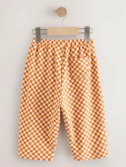 Sale Next Orange Checkerboard Barrel Leg Trousers (3mths-7yrs)