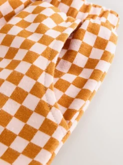 Sale Next Orange Checkerboard Barrel Leg Trousers (3mths-7yrs)