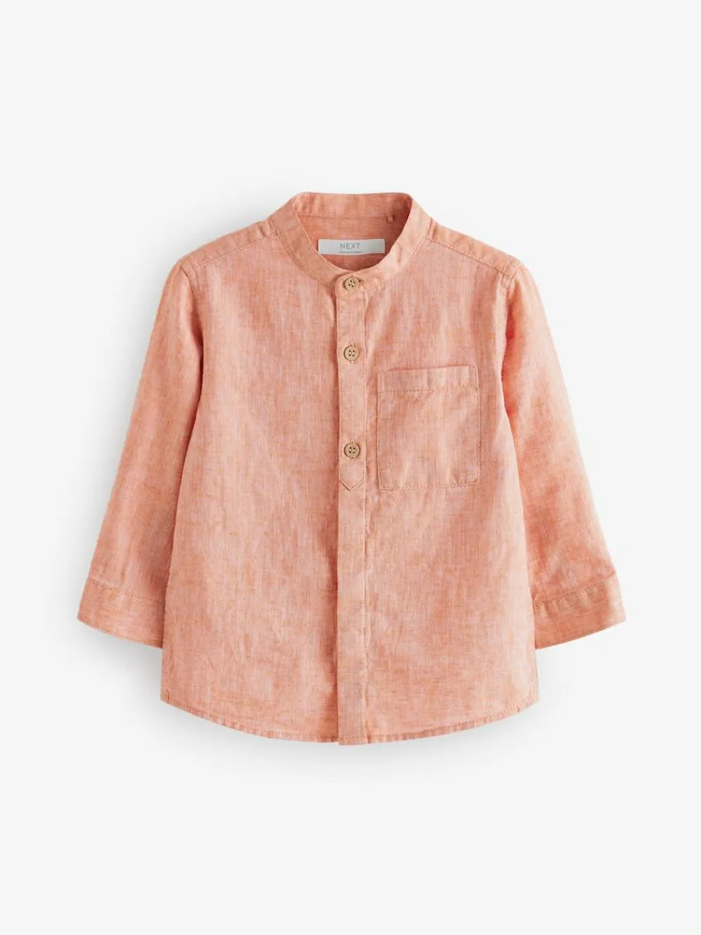 Next Orange Grandad Collar Linen Mix Shirt (3mths-7yrs)^BOY Suits & Vest