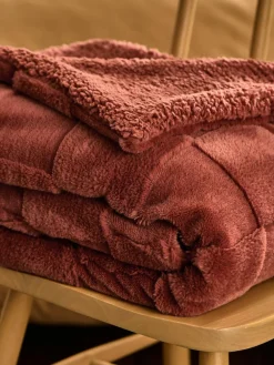 Next Jasper Checkerboard Cosy Fleece Reverse Throw^ Cushions & Throws