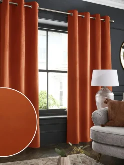 Hot Next Orange Matte Velvet Blackout/Thermal Curtains