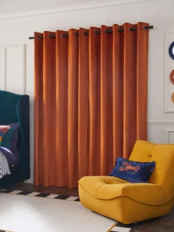 Hot Next Orange Matte Velvet Blackout/Thermal Curtains