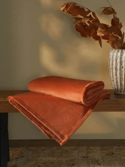 Next Orange Plush Fleece Throw^ Cushions & Throws