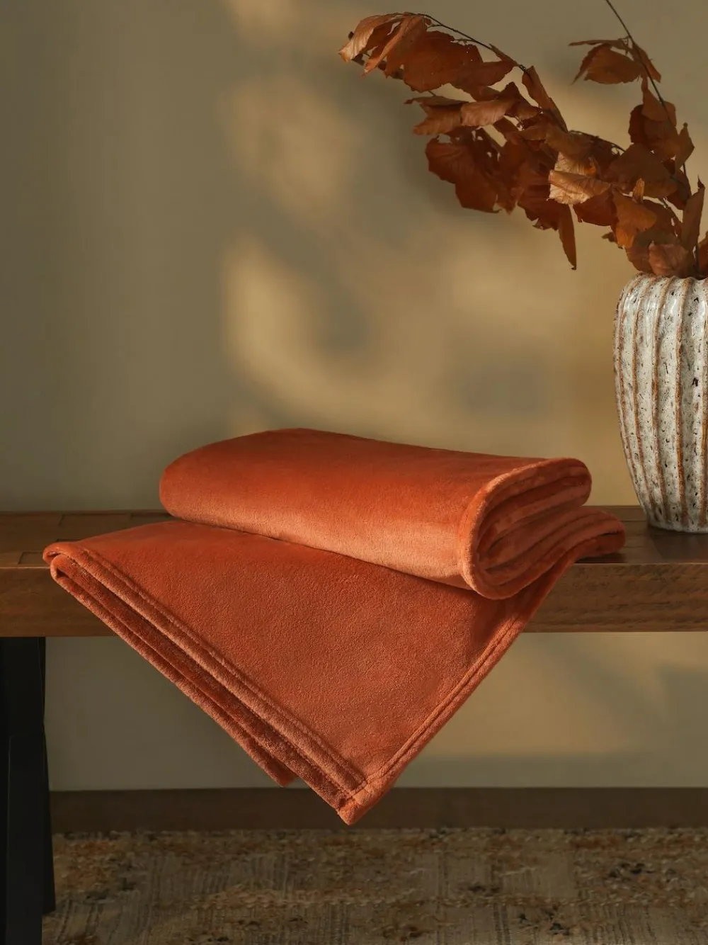 Next Orange Plush Fleece Throw^ Cushions & Throws