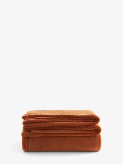 Next Orange Plush Fleece Throw^ Cushions & Throws