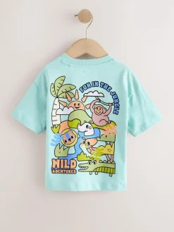 Next Orange Safari Short Sleeve Graphic T-Shirts 3 Pack (3mths-7yrs)^BOY Tops|T-Shirts