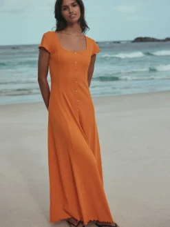 Next Short Sleeve Jersey Button Through Maxi Dress^Women Maxi Dresses