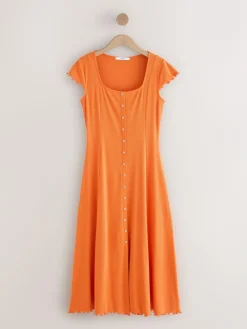 Next Short Sleeve Jersey Button Through Maxi Dress^Women Maxi Dresses