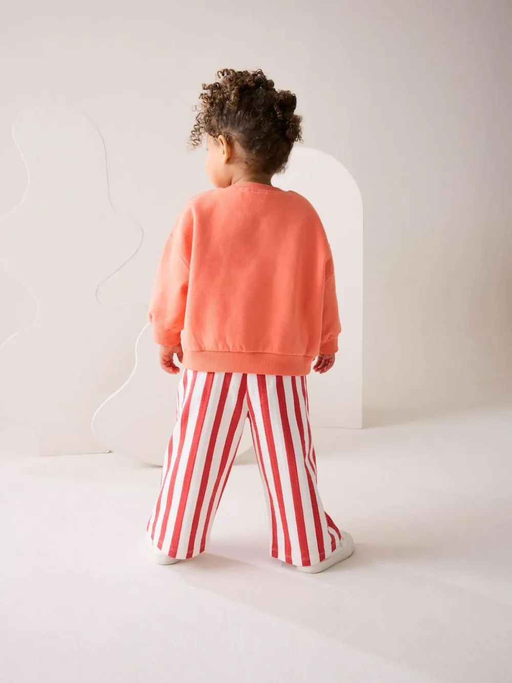 Next Orange Squeeze the Day Sweatshirt & Wide Leg Trousers Set (3mths-7yrs)^ Baby Girls|Sweatshirts & Hoodies