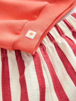 Next Orange Squeeze the Day Sweatshirt & Wide Leg Trousers Set (3mths-7yrs)^ Baby Girls|Sweatshirts & Hoodies