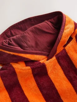 New Next Towelling Poncho (9mths-6yrs) Orange Stripe