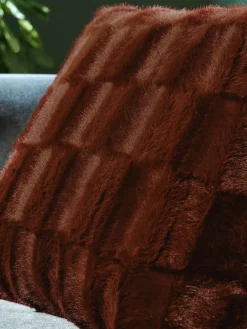 Next Textured Faux Fur Check Cushion^ Cushions & Throws