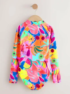 Next Orange Tropical Long Sleeve Sunsafe Swimsuit (3mths-16yrs)^ Swimwear