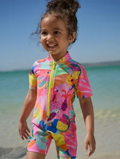 Sale Next Orange Tropical Sunsafe Swimsuit (3mths-10yrs)