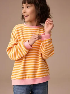 Next Orange/Pink Oversized Cosy Rib Sweatshirt (9mths-16yrs)^ Sweatshirts & Hoodies